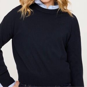 Banana Republic 100% Merino Wool Classic Black Crew Neck Sweater for Women